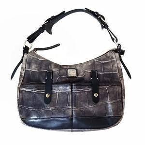 DOONEY & Bourke Leather Croc Hobo Shoulder Bag  Whimsigoth Grunge